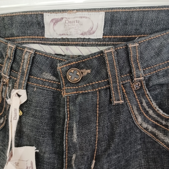 Duarte Jeans Women 27 Black Wash Denim Boot Leg Back Pocket Flaps Y2K - Picture 3 of 5